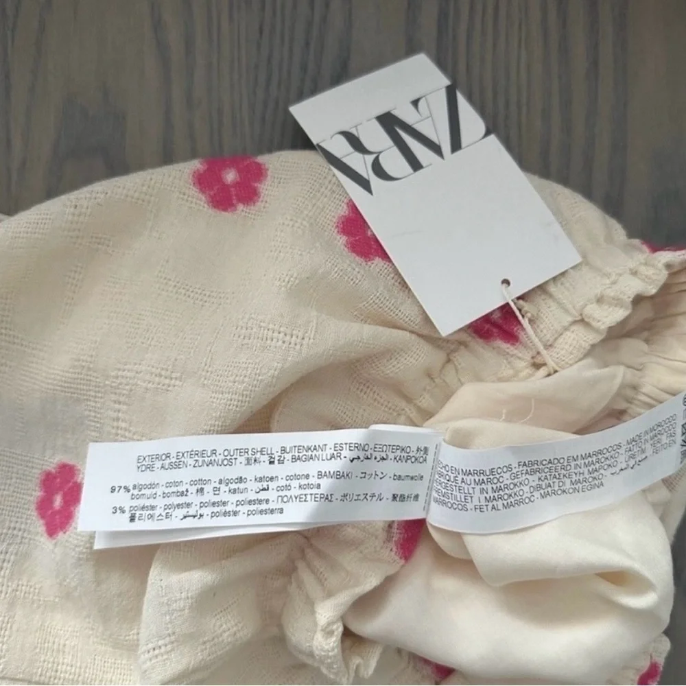 ZARA TODDLER GIRL FLORAL EMBROIDERED SHIRT & SHORTS